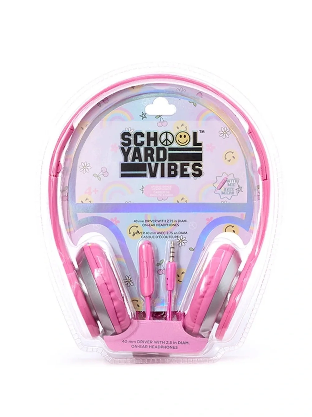 Pink Rainbow Kids Backpack Set with Headphones and Lunch Box WD5